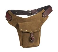 Marsupio da trekking grande vintage medievale marsupio in pelle piccola borsa in pelle sportiva equitazione hip fanny vita da donna leggings a vita alta pacchetto, Marrone, Taglia unica