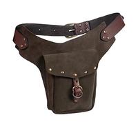 Marsupio da trekking grande vintage medievale marsupio in pelle piccola borsa in pelle sportiva equitazione hip fanny vita da donna leggings a vita alta pacchetto, Caff, Taglia unica