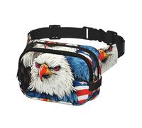 Marsupio da uomo alla moda a tracolla marsupio per le donne Marsupio con aquila uccello bandiera patriottica degli Stati Uniti, Multicolore, Taglia unica, Cintura per soldi
