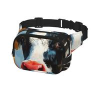 Marsupio da uomo alla moda a tracolla marsupio per le donne Marsupio con ritratto di mucca pittura pastello, Multicolore, Taglia unica, Cintura per soldi