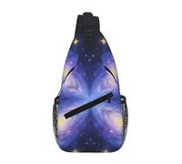 Marsupio da uomo alla moda con stampa cielo pieno di stelle alla moda borsa a tracolla per donne e uomini, Fiore Nebulosa, Taglia unica