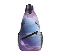 Marsupio da uomo alla moda con stampa cielo pieno di stelle alla moda borsa a tracolla per donne e uomini, Pianeta Nebbia Viola, Taglia unica