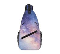 Marsupio da uomo alla moda con stampa cielo pieno di stelle alla moda borsa a tracolla per donne e uomini, Cluster Viola, Taglia unica