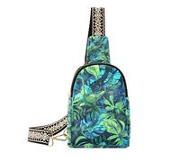Marsupio da uomo alla moda Toledo blu e verde Borneo Dual Color marsupio impermeabile per escursionismo, Blu Toledo e Verde Borneo Doppio Colore, 1 size