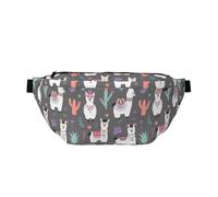 Marsupio da uomo con cintura regolabile, marsupio colorato con pipistrelli dei cartoni animati, Carino alpaca retrò, Taglia unica