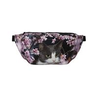 Marsupio da uomo con cintura regolabile, marsupio con delfino che gioca in acqua, Gatto Dignitoso Fiore, Taglia unica