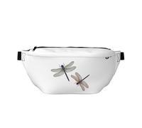 Marsupio da uomo con cintura regolabile, motivo teschio grigio floreale, Libellula Volante, Taglia unica