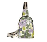 Marsupio da uomo con fiori alla moda verde e viola robusto marsupio per le donne per il pacchetto di giorno