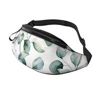 Marsupio da uomo e da donna, cintura regolabile, motivo foglie in stile acquerello, Foglia di cartone animato, 35cm x 14cm