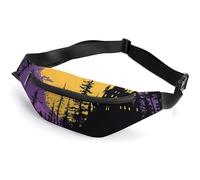 Marsupio da uomo e da donna, con cintura, con strega e scopa, per viaggi, passeggiate, corsa, stile 2, 36 x 15 cm