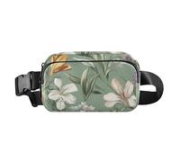 Marsupio da uomo e da donna, con fiori, giglio, delphinium, farfalle, api, bordeaux, borsa a tracolla, grande capacità, da viaggio, per passaporto, per ciclismo, escursionismo, palestra, 13, 1 Size