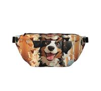 Marsupio da uomo e da donna, con lupo, acchiappasogni, con cinghia regolabile, alla moda, marsupio da viaggio, Cucciolo felice, Taglia unica