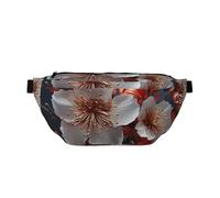 Marsupio da uomo e da donna, con lupo, acchiappasogni, con cinghia regolabile, alla moda, marsupio da viaggio, Fiori Isolati, Taglia unica