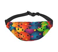 Marsupio da uomo e da donna, con motivo a palline, alla moda, borsello a tracolla, con cinturino regolabile, impermeabile, per viaggi, escursionismo, sport, nero, uno, Nero , Taglia unica