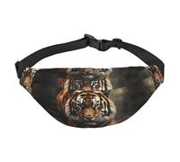 Marsupio da uomo e da donna, con motivo animali selvatici, alla moda, a tracolla, con cinghia regolabile, impermeabile, per viaggi, escursionismo, sport, nero, taglia unica, Nero , Taglia unica