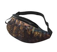 Marsupio da uomo e da donna, con paesaggio di New York, impermeabile, sportivo, alla moda, con cinghia regolabile, grande borsa a tracolla per viaggi ed escursioni