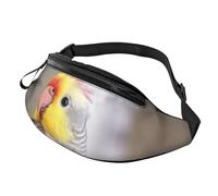 Marsupio da uomo e da donna, con simpatico calopsitta, impermeabile, sportivo, alla moda, con tracolla regolabile, grande borsa a tracolla per viaggi ed escursioni