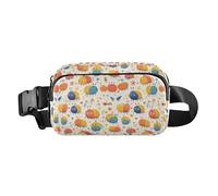 Marsupio da uomo e da donna con volti colorati di gatti su sfondo blu, per viaggi, vacanze, corsa, Divertente formica dipinta, 1 Size