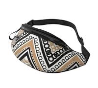 Marsupio da uomo e da donna, elegante, con stampa a zigzag, nero, bianco, marrone chiaro, comodo, da viaggio, per escursionismo, ciclismo e corsa