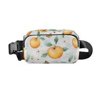 Marsupio da uomo e da donna, multifunzione, con bacche di bufalo e frutti di bosco, elegante, antifurto, colore: bianco, Carino Albicocca Frutta Argento Dolce, 1 size