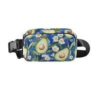 Marsupio da uomo e da donna, multifunzione, con bacche di bufalo e frutti di bosco, elegante, antifurto, colore: bianco, Divertente Avocado Frutta Blu, 1 size