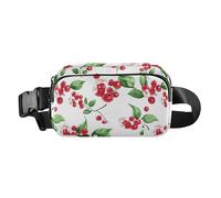 Marsupio da uomo e da donna, multifunzione, con bacche di bufalo e frutti di bosco, elegante, antifurto, colore: bianco, Bacche di bufalo fresche bianche, 1 size