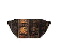 Marsupio da uomo e da donna, regolabile, con stampa della biblioteca misteriosa, da viaggio, per sport, corsa, escursionismo, cintura