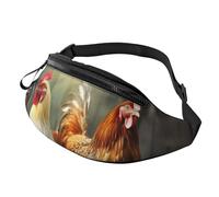 Marsupio da uomo e da donna, stile rustico, con polli, impermeabile, sportivo, alla moda, con cinghia regolabile, grande borsa a tracolla per viaggi ed escursioni