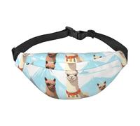 Marsupio da uomo e donna con lama e alpaca alla moda, borsa a tracolla, marsupio con cinghia regolabile, borsa da petto impermeabile per viaggi, escursionismo, sport, colore nero, taglia, nero, Taille