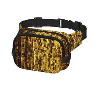 Marsupio da uomo e donna, con paillettes dorate con cinghie regolabili, borsa da viaggio a tracolla, colore nero, taglia unica, taglia unica, colore nero, taglia unica, nero, Taille unique