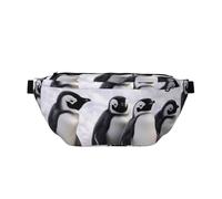 Marsupio da uomo e donna con pinguini con cintura da neve con cinturino regolabile alla moda marsupio da viaggio, giovani pinguini con neve, Taglia unica