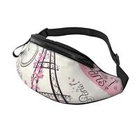 Marsupio da uomo e donna con stampa della Torre di Parigi e una bicicletta elegante da viaggio, per escursionismo, ciclismo e corsa