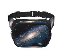 Marsupio da uomo e donna, con stampa di galassia, universo, stelle, con cinghia regolabile e 3 tasche, per viaggi all'aperto