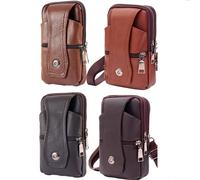 Marsupio da uomo in ecopelle per esterni, borsa a tracolla, porta cellulare e porta carte, borsa multifunzionale da uomo per cellulare.