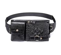 Marsupio Da Uomo In Vera Pelle, Marsupio Impermeabile, Marsupi Resistenti All'usura For Cellulare Da Motociclista, Borsa A Tracolla Casual For Escursionismo, Ciclismo, Shopping, Regali For Feste(Croco