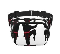 Marsupio da uomo per karate, unisex, alla moda, per allenamento, corsa, viaggi, escursionismo, Nero, One Size