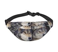 Marsupio da viaggio con cavalli marroni, grande borsa a tracolla, alla moda, carino, per sport all'aria aperta, Due lupi., Taglia unica