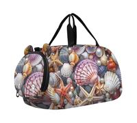 Marsupio da viaggio con falena e fungo per ragazze Tote Weekend Duffel Pernottamento Danza Duffle Bag Ragazzi Carry on Duffel Bag, Stella marina con conchiglie colorate, classico