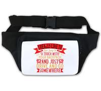 Marsupio da viaggio con scritta "I Really Like to just Jump in a Truck and Travel Traveler's Slogan Travels", colore bianco, bianco, Taglia unica