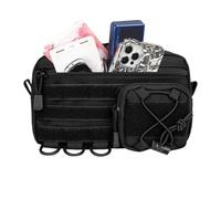 Marsupio da viaggio, marsupio da uomo per attività all'aria aperta, design con cerniera, impermeabile, per pendolari, classificazione, Nero, Vedi descrizione