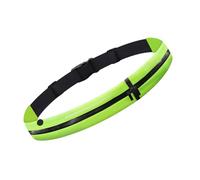 Marsupio da viaggio per escursionismo, design sottile, due scomparti, resistente all'acqua, da palestra, da corsa, con funzione riflettente, cintura regolabile in vita per uomo e donna, Verde, Taglia