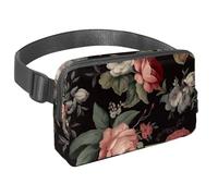 Marsupio da viaggio per uomini e donne, borsa a tracolla per corsa, marsupio con tracolla regolabile per passeggiate, escursionismo, ciclismo, classico vintage floreale, Multicolore#01,