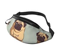 Marsupio da yoga carlino carino per uomo e donna, impermeabile, sportivo, alla moda, borsa a tracolla con cinturino regolabile, grande borsa a tracolla per viaggi ed escursionismo