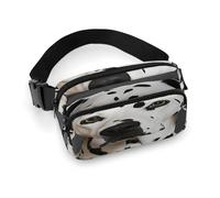 Marsupio dalmata con cinghia regolabile marsupio alla moda per sport all'aria aperta escursionismo, bianco, 20 x 13 cm, marsupio stampato