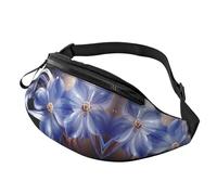 Marsupio decorativo con albero per uomo e donna, alla moda, regolabile, per viaggi, sport, camminata, Fiori astratti blu, Taglia unica