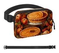 Marsupio del Ringraziamento Pumpkin Pie D, marsupio per donne e uomini, borsa a tracolla con tasche con cerniera, marsupio impermeabile con cinturino regolabile per allenamento, corsa, viaggi,
