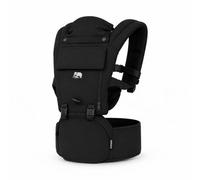 Marsupio Deryan Pack 4 in 1, ergonomico, convertibile, 100% cotone, per bambini da 0 a 3 anni, da 3 a 15 kg, posizione ergonomica a M, schiena a X, fibbia a scatto, nero