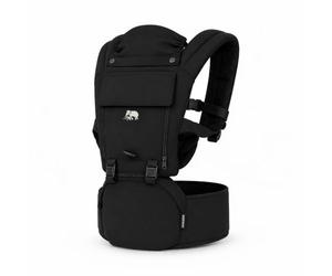 Marsupio Deryan Pack 4 in 1, ergonomico, convertibile, 100% cotone, per bambini da 0 a 3 anni, da 3 a 15 kg, posizione ergonomica a M, schiena a X, fibbia a scatto, nero