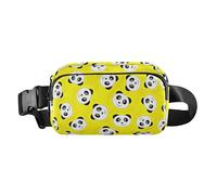 Marsupio di grande capacità Borsa a tracolla con cinturino regolabile Carino Sling Borsa a tracolla Nero Bianco Sorridente Panda Modello Donne Uomini Adolescenti per Viaggi Shopping Corsa, Motivo