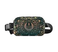 Marsupio di grande capacità con tracolla regolabile alla moda borsa a tracolla borsa a tracolla marsupio luna sole stella alchimia magica donne uomini adolescenti per viaggi corsa escursionismo, luna